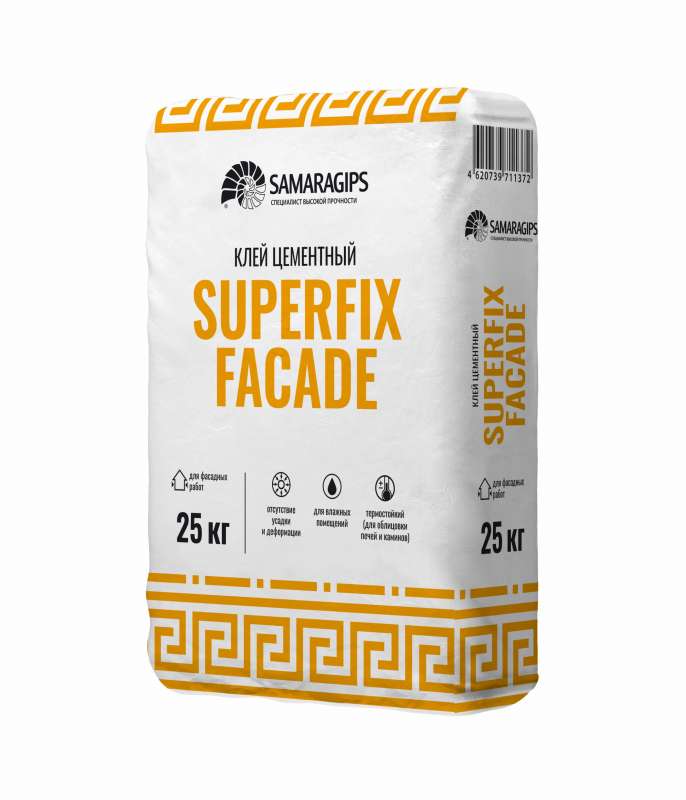 SUPERFIX FACADE Умный гипс клей цементный класс С2 Т